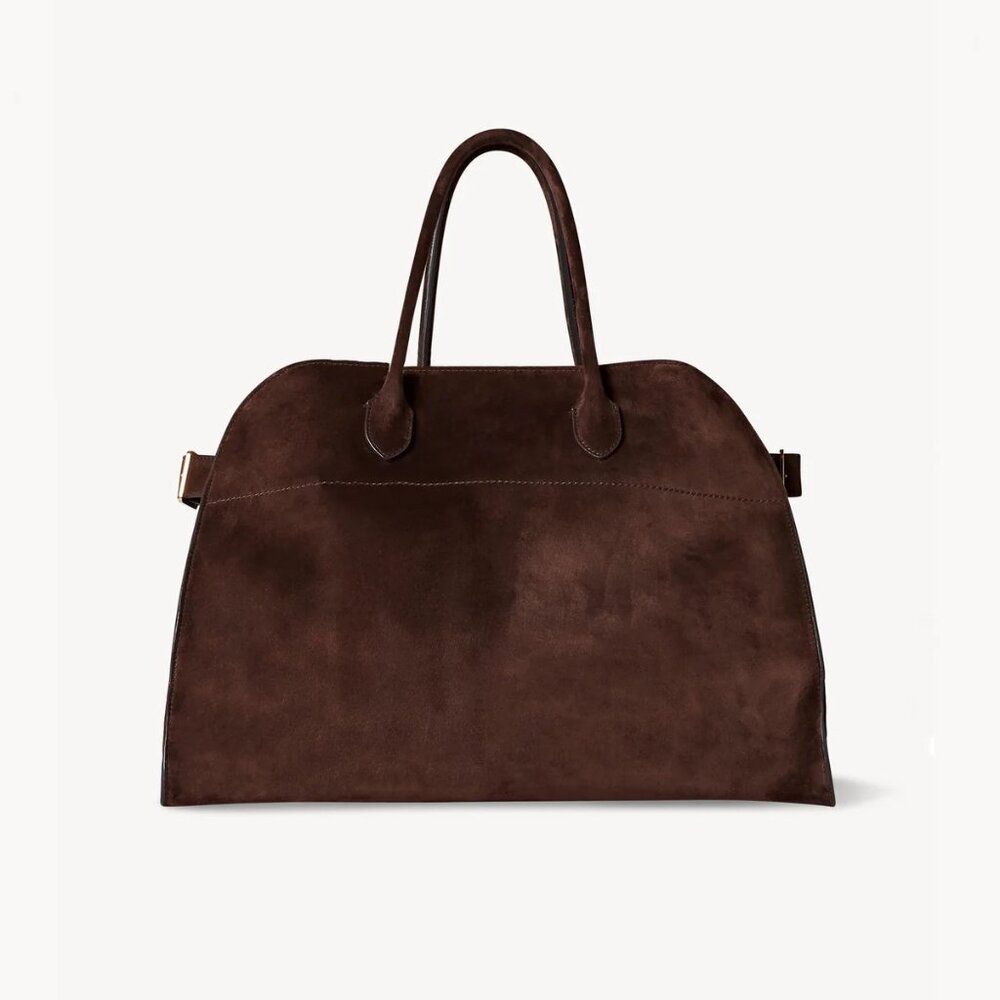 THE ROW SOFT MARGAUX 15 BROWN SUEDE